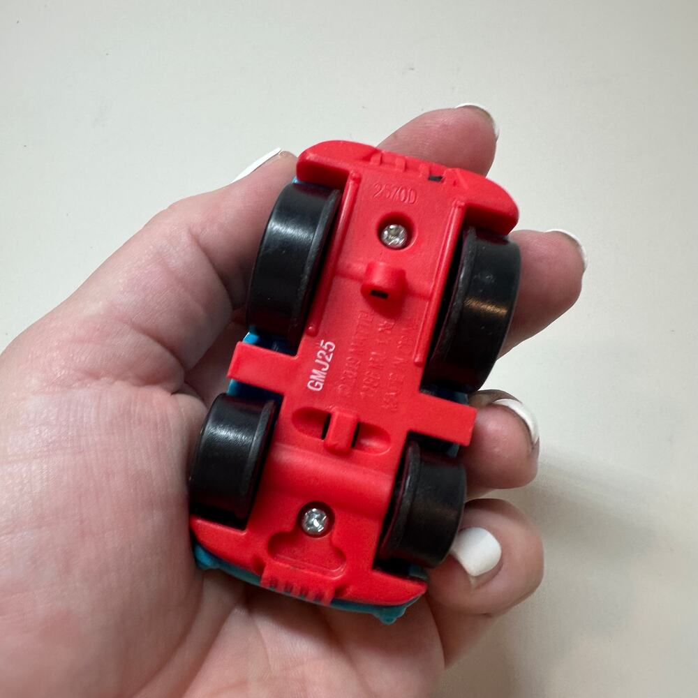 Little People Wheelies Car Retro Convertible GMJ25 Baby Blue Red Mattel 2019 - Picture 7 of 9